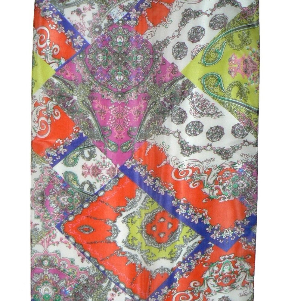 Multi Color 18" x 62" Long Chiffon Women's Scarf - Picture 2 of 7